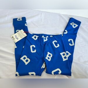 NEW NWT Bobo Choses All Over Sports Leggings‎ 8-9 Years Blue White Letter Logo